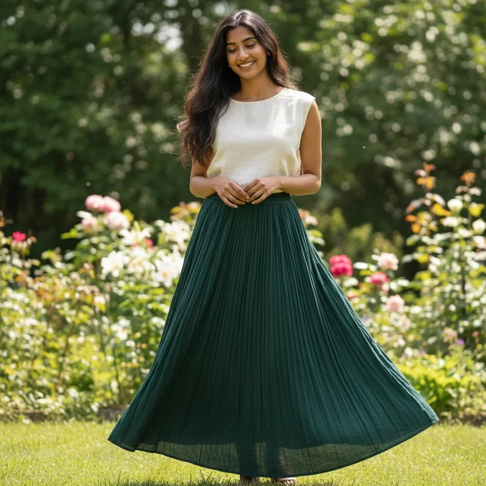 Vintage 90s Y2K Skirt M Maxi Broomstick Boho‎ Whimsigoth Prairie Indie Festival